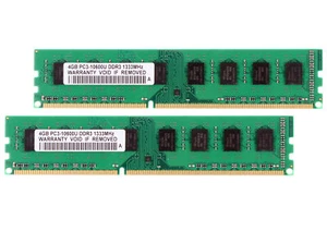 DDR3 8GB 2X 4GB RAM PC3-10600 1333 MHz 240pin DIMM Desktop Speicher nur AMD CPU - Bild 1 von 10
