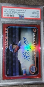 24 Topps Pro Debut Moises Ballesteros AUTO #PD-75 RED #'d /10 PSA10 ☢️ POP1 ☢️ - Picture 1 of 9