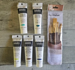 Liquitex Corpo Pesante Acrilico - Set Pennelli Indanthrene e Princeton Turchese Cobalto - Foto 1 di 1
