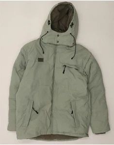 FILA Mens Hooded Padded Jacket UK 40 Large Green Colourblock Polyester DD01 - Picture 1 of 4