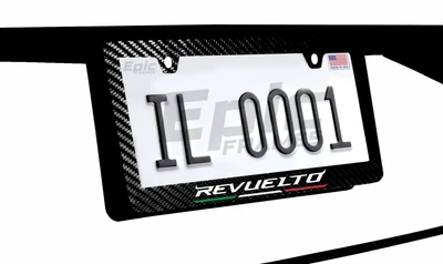 LAMBORGHINI REVUELTO 100% REAL CARBON FIBER CAR LICENSE PLATE FRAME - Image 1 of 3