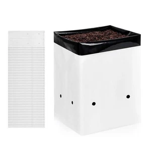 50 Pack 2 Gallon Grow Bags, Black and White Panda Film Containers for Plant P... - Picture 1 of 6