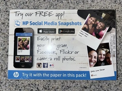 GENUINE HP Social Media Snapshots 1 Pack 4”x6” Photo Paper 50 Sheets NEW SEALED! - Image 1 of 2
