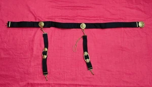 1960's New Russian Soviet Navy Officer Black Belt with Dagger Straps USSR Nice - Picture 1 of 7