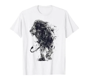 Lion Painting Art Animal Abstract Drawing Graphic Lion T-Shirt - Picture 1 of 1