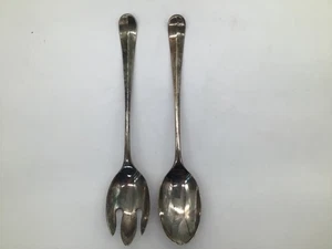 INTERNATIONAL SILVER CO Silverplate Salad Serving Spoon Fork Set 13 Inch - Picture 1 of 3