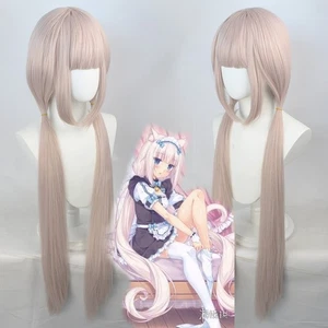 Anime Nekopara Vanille Cosplay Perücke Doppel Pferdeschwanz Haar Hitzebeständig Wig - Bild 1 von 7