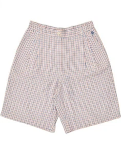 CONTE OF FLORENCE Womens Chino Shorts IT 46 Large W30 Blue Check Polyester BF87 - Picture 1 of 3