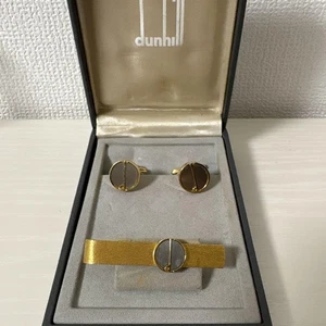 Dunhill Tie Pin Clasp Clip Button Cufflinks Set Accessories Necktie Shirt K - Picture 1 of 7