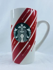 Starbucks 2020 White Red Tall Arrows Coffee Mug Classic Mermaid Logo Cup 16oz - Picture 1 of 12
