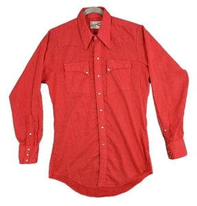 Tru-West Rockmount Ranch Wear Pearl Snap Western Shirt Red Polka Dots Mens Small - Picture 1 of 18