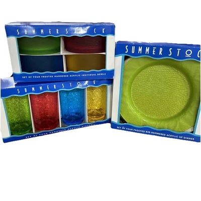 Pratos de servir de acrílico vintage Summerstock tigela copos highball fechados  - Imagem 1 de 4