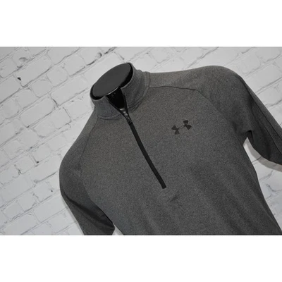 Suéter de golf Under Armour para hombre talla mediana camisa suelta 1/4 cremallera gris poliéster  Foto 1 de 4