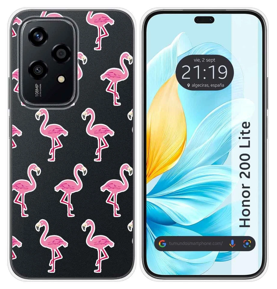 Cover Silicone Trasparente per Huawei Honor 200 Lite 5G Disegno Flamenco Disegno - Immagine 1 di 1