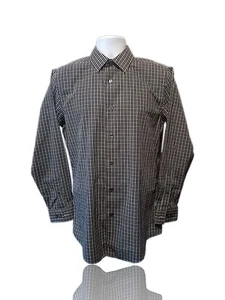 Apt 9 Sz 15.5 - 32/33 Button Front Slim Fit Shirt, Black/White Check. NS-11 - Picture 1 of 9
