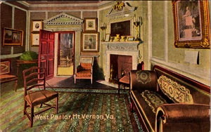 Vintage Postcard -West Parlor, Mt. Vernon, Virginia Unposted - Picture 1 of 2