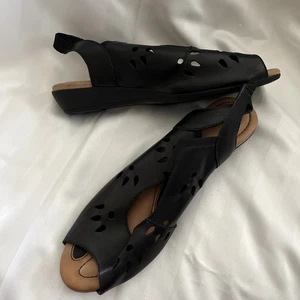 J. Renee Women's Size 9.5 W Black Slingback “Abner” Sandals - Picture 1 of 10