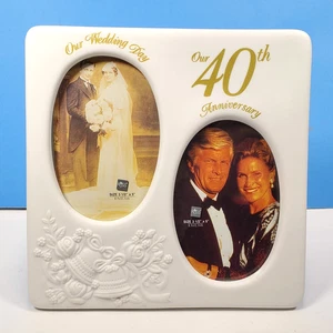 Vintage Russ White Bisque 40th Anniversary Picture Frame - Picture 1 of 11