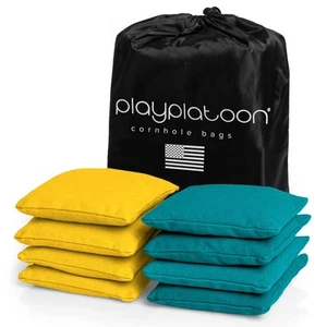 Weather Resistant Cornhole Bags - Set of 8 Regulation Corn Hole Bean Bags - Y... - Picture 1 of 7