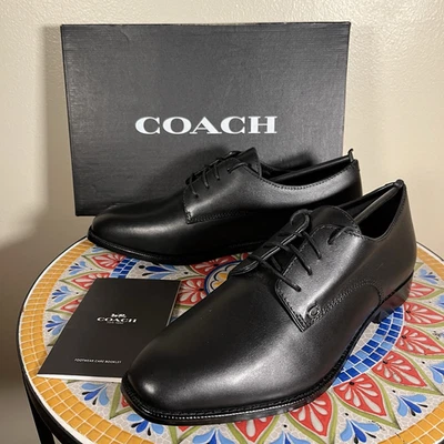Coach Metropolitan Derby Men’s  Size 7.5D Dress Shoes Black Leather NEW - Image 1 of 4