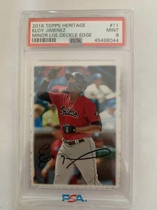 ELOY JIMENEZ 2018 TOPPS HERITAGE MINOR LEAGUE DECKLE EDGE COLOR #11 PSA 9 - Picture 1 of 2