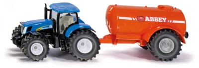 Siku 1945 New Holland with Abbey Slurry Tanker 1:50 tractor Vacuum Trailer NEW - Image 1 of 4