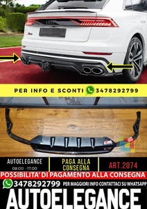 ⭐2074 Abajo Difusor Adecuado para Audi Q8 2019-2023 SQ8 Negro Brillante ⭐ - Imagen 1 de 10