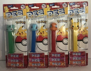 POKEMON PEZ Dispenser Set of 4 Pikachu Charmander Bulbasaur Squirtle New In Pack - Picture 1 of 7
