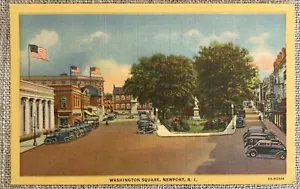 Washington Square Newport Rhode Island Vintage Postkarte Newport Leinen nicht verschickt - Bild 1 von 2