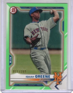 2021 Bowman - Prospects Isaiah Greene #BP-62 Green /399 - Picture 1 of 2