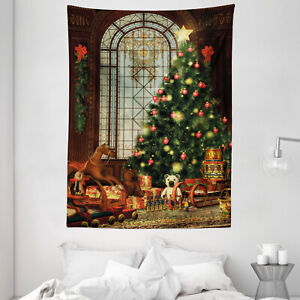 Christmas Tapestry Magical Xmas Tree Print Wall Hanging Decor