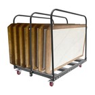 Folding Table Cart Metal Table Cart Folding Table Trolleys W/ Handle & Wheel