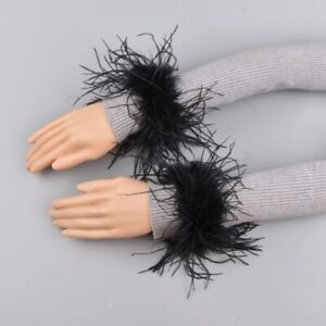 Feather Cuff Women Ostrich Slap Bracelets Turkey Fur Slap Wristband 6S4060