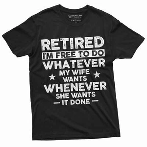 Men's funny retirement T-shirt Gift for husband retired hubby funny gift - Picture 1 of 8