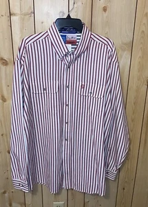 Wrangler Camicia Uomo XL George Strait Rosso Bianco con Polsini Blu Bianco Bottoni - Foto 1 di 8