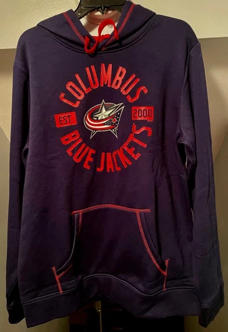 COLUMBUS BLUE JACKETS NHL FANATICS OFFICIAL SCORE ARCH LOGO PULLOVER HOODIE NWT Cover