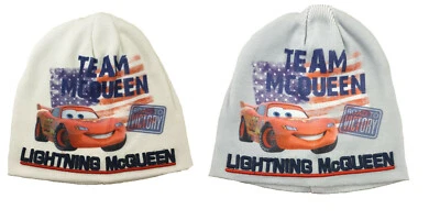 Gorro Disney Cars Lightning McQueen para niños edades 3-8 años gris blanco Foto 1 de 3
