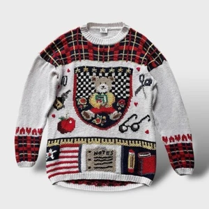 Retro Knitted Jumper Size M-L Sur La Cote Rare Designer Los Angeles Ramie Cotton - Picture 1 of 8