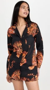 Conjunto de pijama corto camisa tigre Desmond & Dempsey Rayas talla pequeña - Imagen 1 de 9
