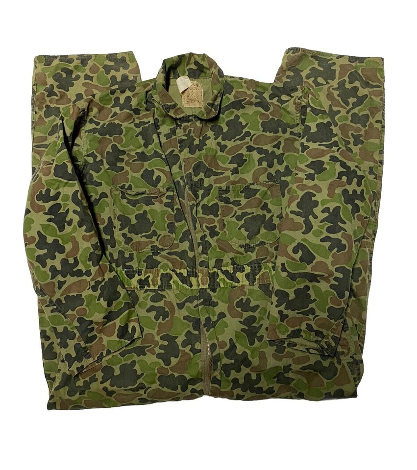 Vintage Hudson Bay Duck Camouflage Overalls Mens XL Herters Made USA Hunting - Image 1 of 4