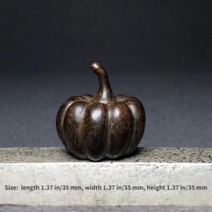 Antique Mini Pumpkin Alloy Statue Copper Plating Figure Collection Ornament - Picture 1 of 7