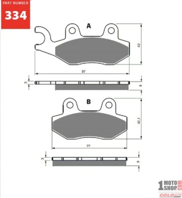 Pastillas de freno Kymco Filly50 '02-05 DORADOfren 334AD Foto 1 de 2