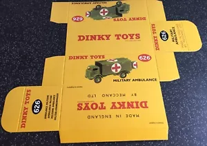 Caja Reproducción DINKY TOYS Para 626 Ambulancia Militar Repro Ejército Militar - Imagen 1 de 8