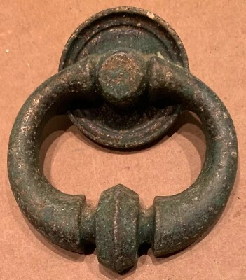 True Vintage KBC Drawer Pull shabby brass patina Keeler Co false drop N-6935 - Image 1 of 3