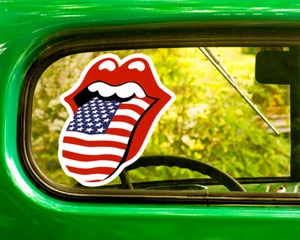 2 ROLLING STONES US FLAG DECAL Stickers Bogo For Car Bumper Laptop window - Picture 1 of 1