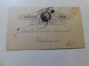 US Postal Card #UC9 to Quartermaster Gen, Wash.DC,  Civil War headstone request - Picture 1 of 4