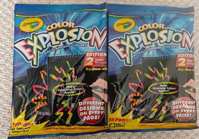 Lote de 2 Crayola Rainbow Color Explosion Edition 2 Magic Designs 18 páginas Foto 1 de 2