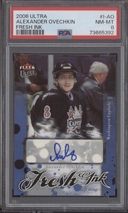 ALEXANDER OVECHKIN PSA 8 2006 FLEER ULTRA HOCKEY FRESH INK AUTO AUTOGRAPH 5392