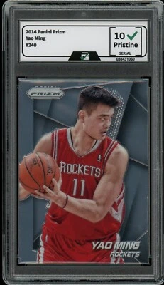 2014 Panini Prizm #240 Yao Ming GRADED 10 GEM MINT Card Houston Rockets HOF - Image 1 of 2