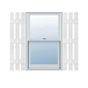 Ekena Milwork Board/Batten Shutter 63"Hx12"W Exterior Standard Space Vinyl White - Picture 1 of 10